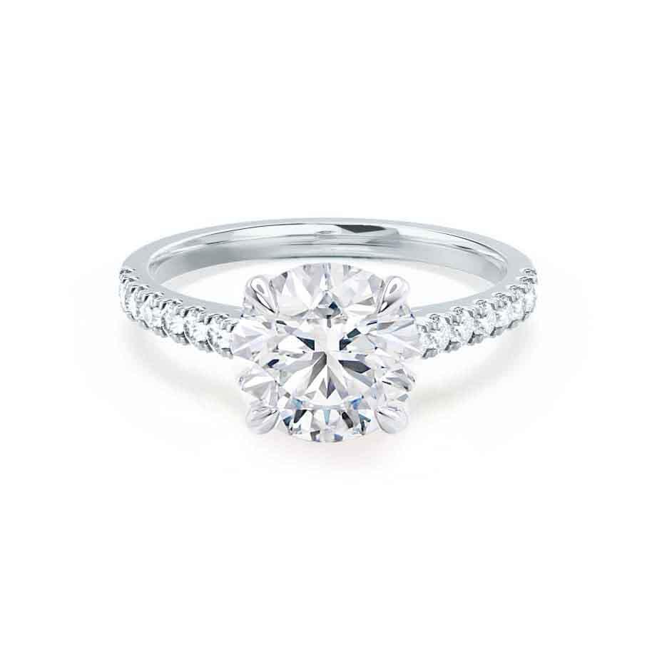 1.2 CT Round Pave Moissanite Engagement Ring