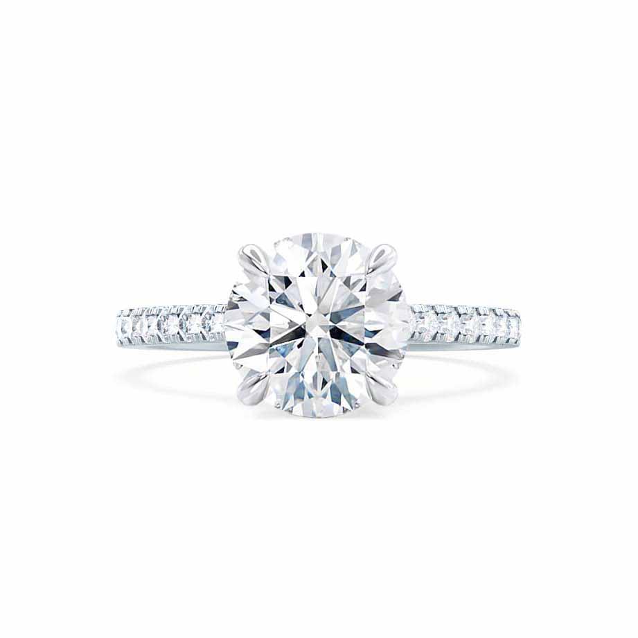 1.2 CT Round Pave Moissanite Engagement Ring