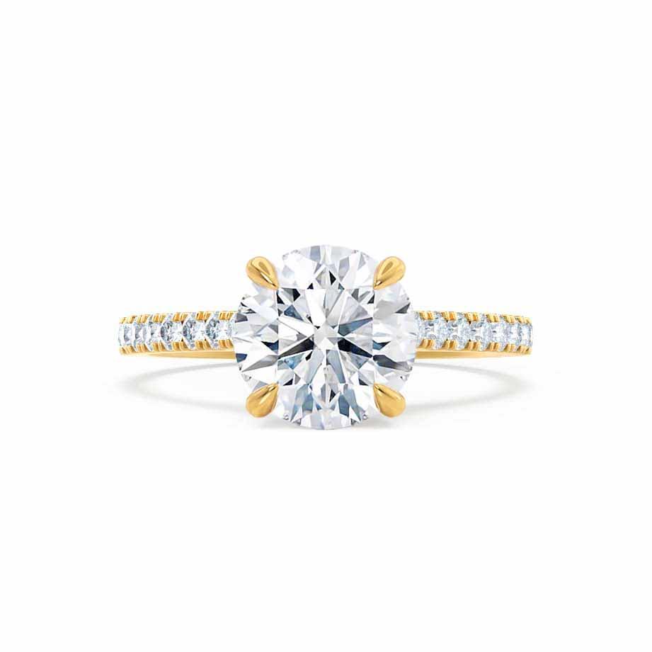 1.2 CT Round Pave Moissanite Engagement Ring