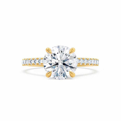 1.2 CT Round Pave Moissanite Engagement Ring