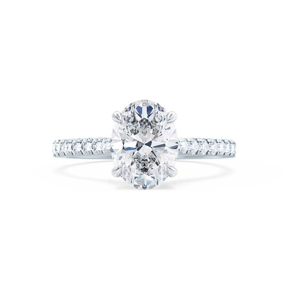 1.8 CT Oval Pave Moissanite Engagement Ring