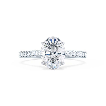 1.8 CT Oval Pave Moissanite Engagement Ring
