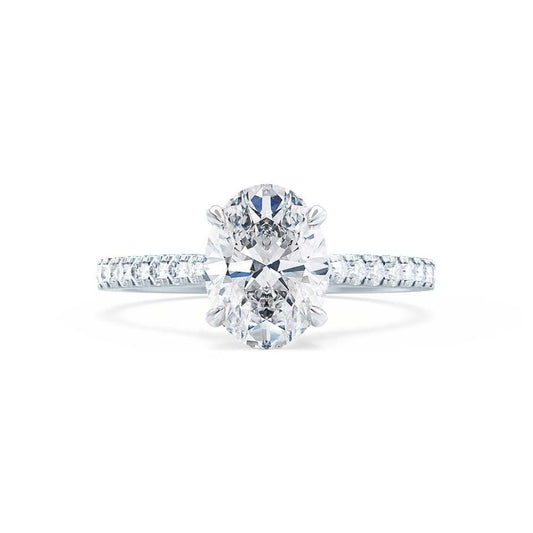 1.8 CT Oval Pave Moissanite Engagement Ring