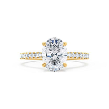1.5 CT Oval Pave Moissanite Engagement Ring