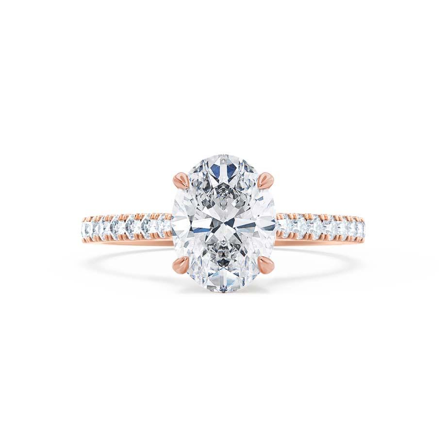 1.5 CT Oval Pave Moissanite Engagement Ring