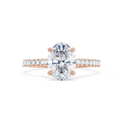 1.5 CT Oval Pave Moissanite Engagement Ring