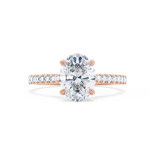 1.5 CT Oval Pave Moissanite Engagement Ring