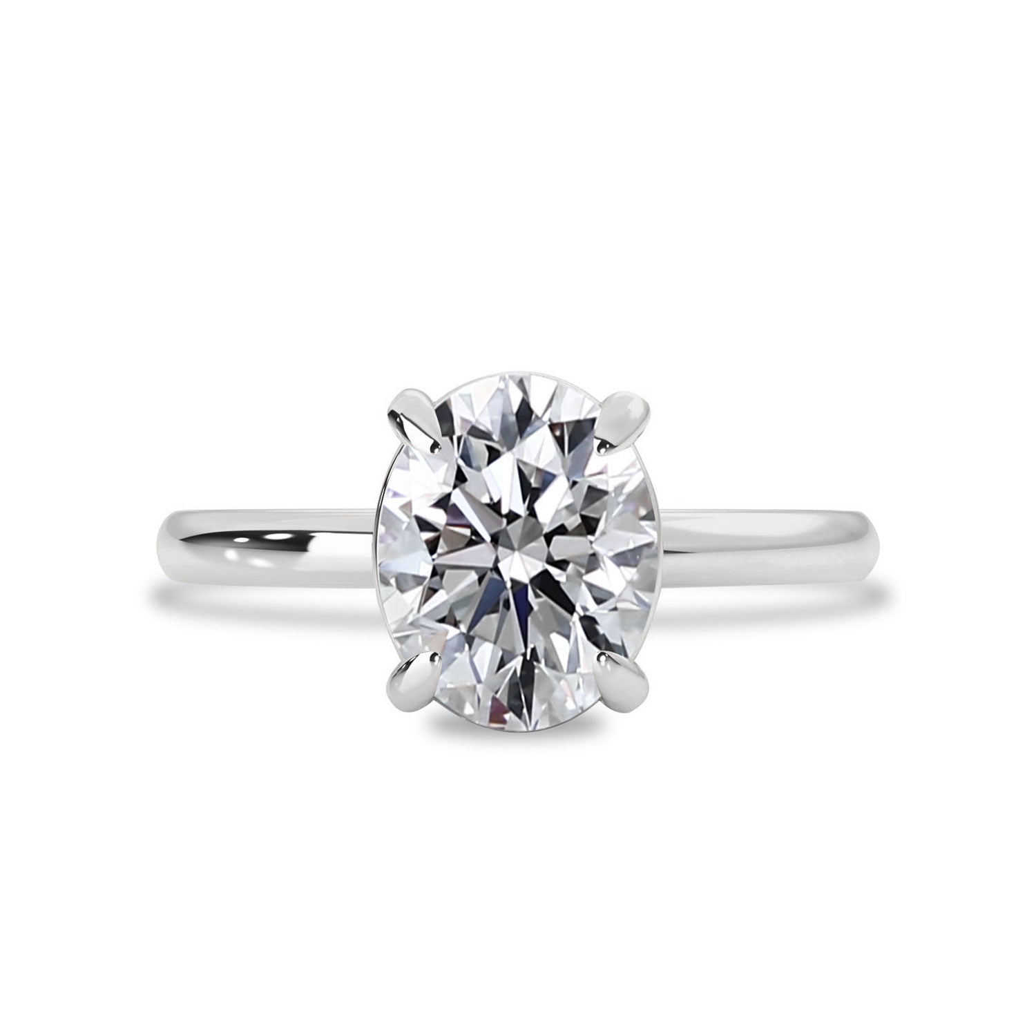 2.0 CT Oval Moissanite Solitaire Engagement Ring - farrellouise