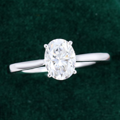 1.33 CT Oval Solitaire Moissanite Engagement Ring