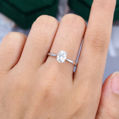 1.33 CT Oval Solitaire Moissanite Engagement Ring