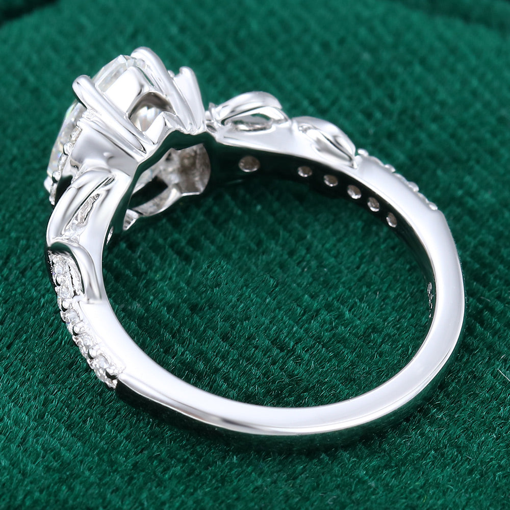 1 CT Pear Cluster Moissanite Engagement Ring