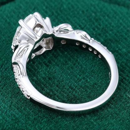 1 CT Pear Cluster Moissanite Engagement Ring