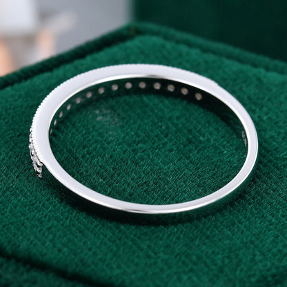 0.17 TCW Round Milgrain Moissanite Wedding Band