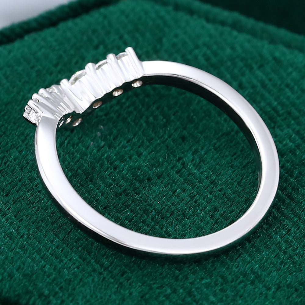 0.2 TCW Round Curved Moissanite Wedding Band