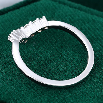 0.2 TCW Round Curved Moissanite Wedding Band