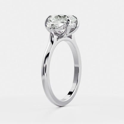 1 CT Oval Three Stone Moissanite Engagement Ring