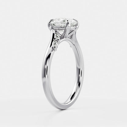 1.5 CT Elongated Cushion Cluster Moissanite Engagement Ring
