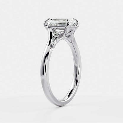 2 CT Emerald Cluster Moissanite Engagement Ring