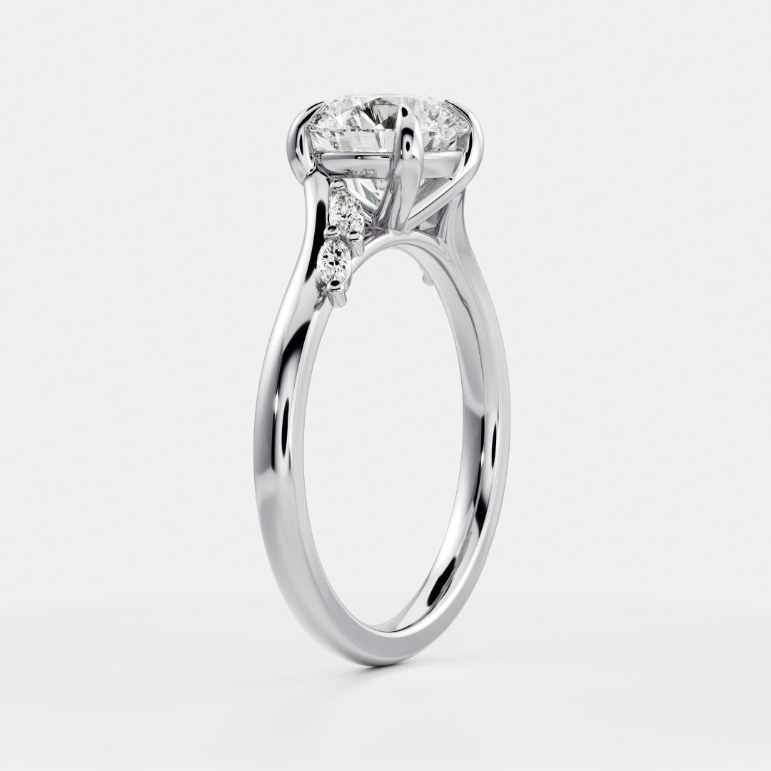 2 CT Round Cluster Moissanite Engagement Ring