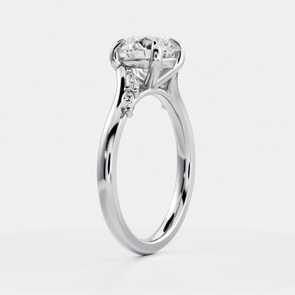 2 CT Round Cluster Moissanite Engagement Ring