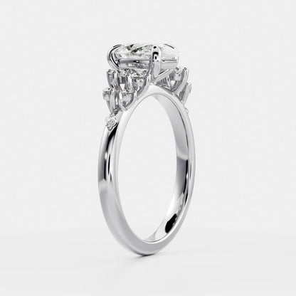 1 CT Pear Cluster Moissanite Engagement Ring