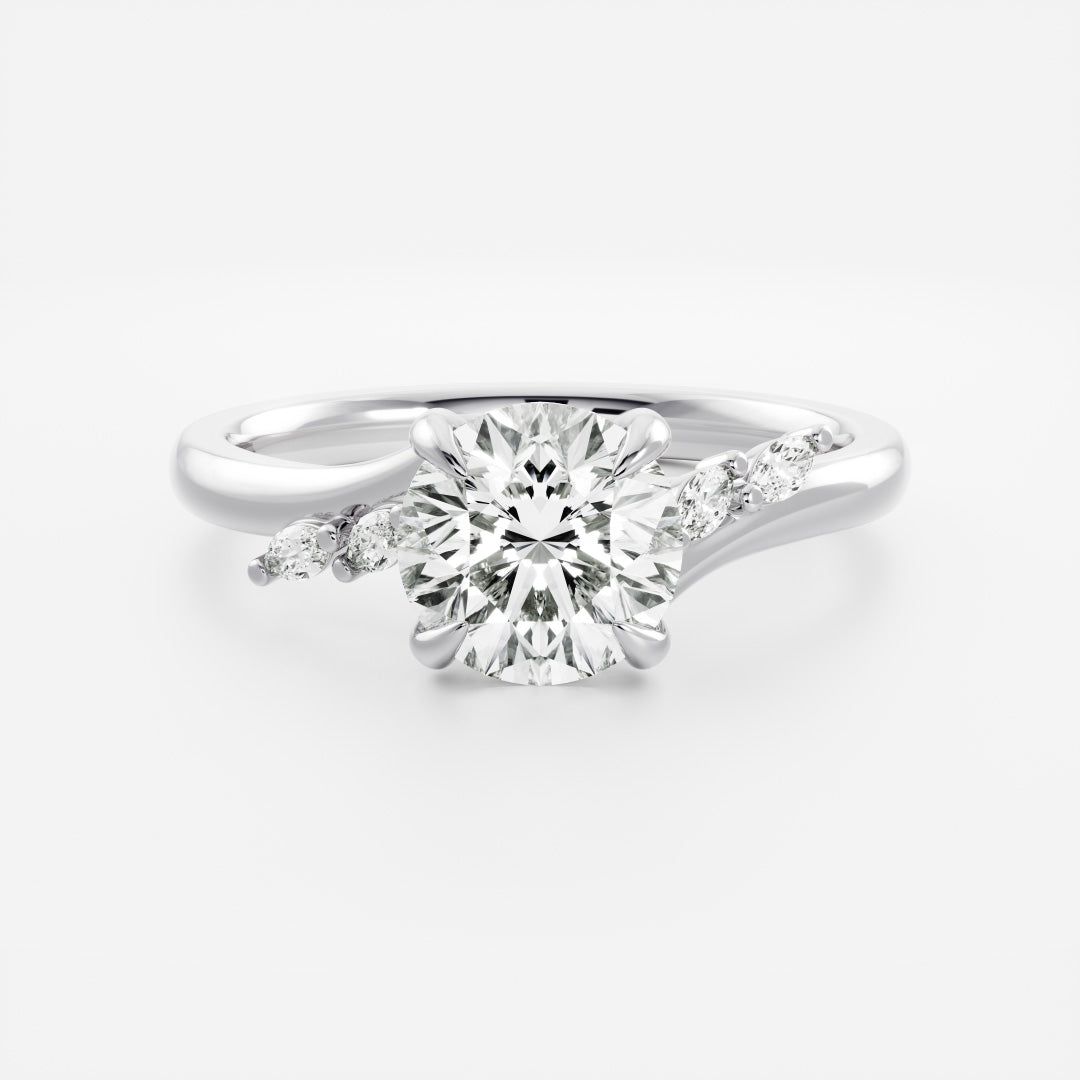 2 CT Round Cluster Moissanite Engagement Ring
