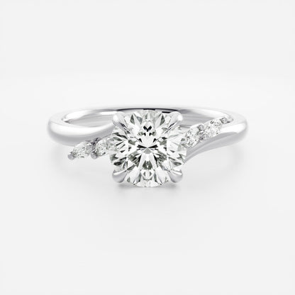 2 CT Round Cluster Moissanite Engagement Ring