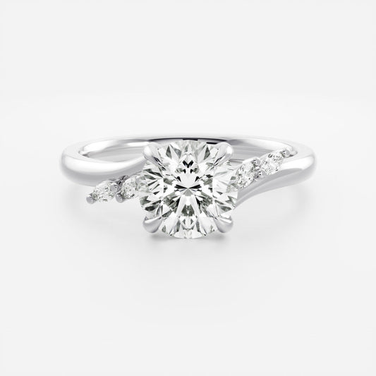 2 CT Round Cluster Moissanite Engagement Ring
