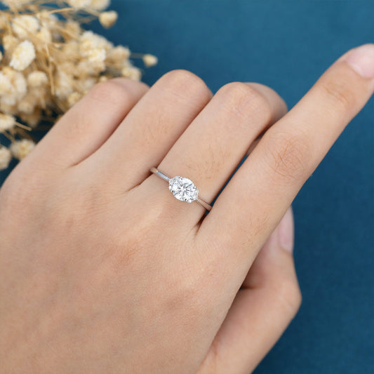 0.68 CT Round Cluster Moissanite Engagement Ring