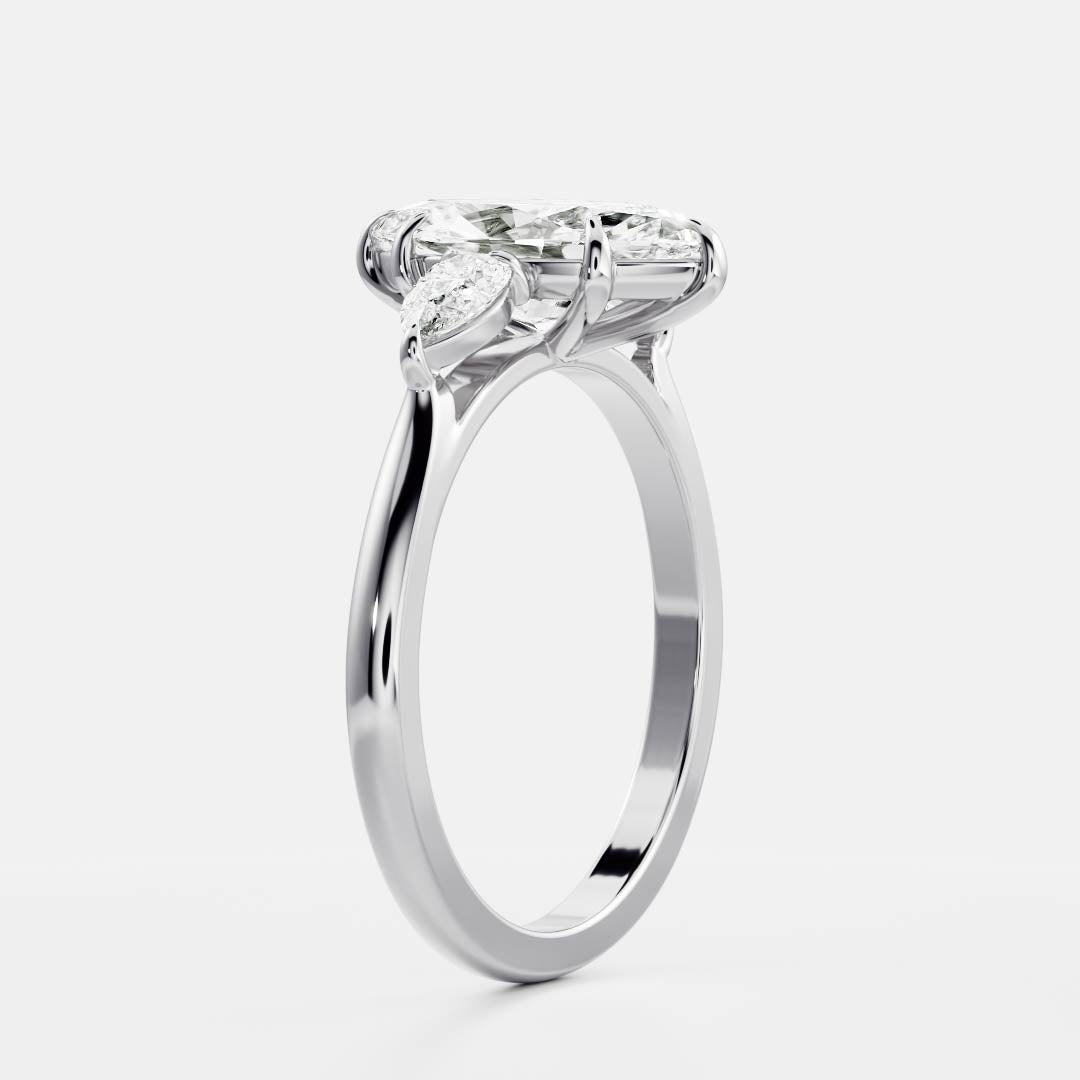 1 CT Marquise Three Stone Moissanite Engagement Ring