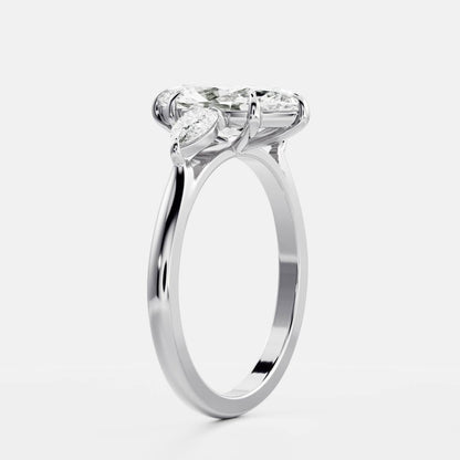 1 CT Marquise Three Stone Moissanite Engagement Ring