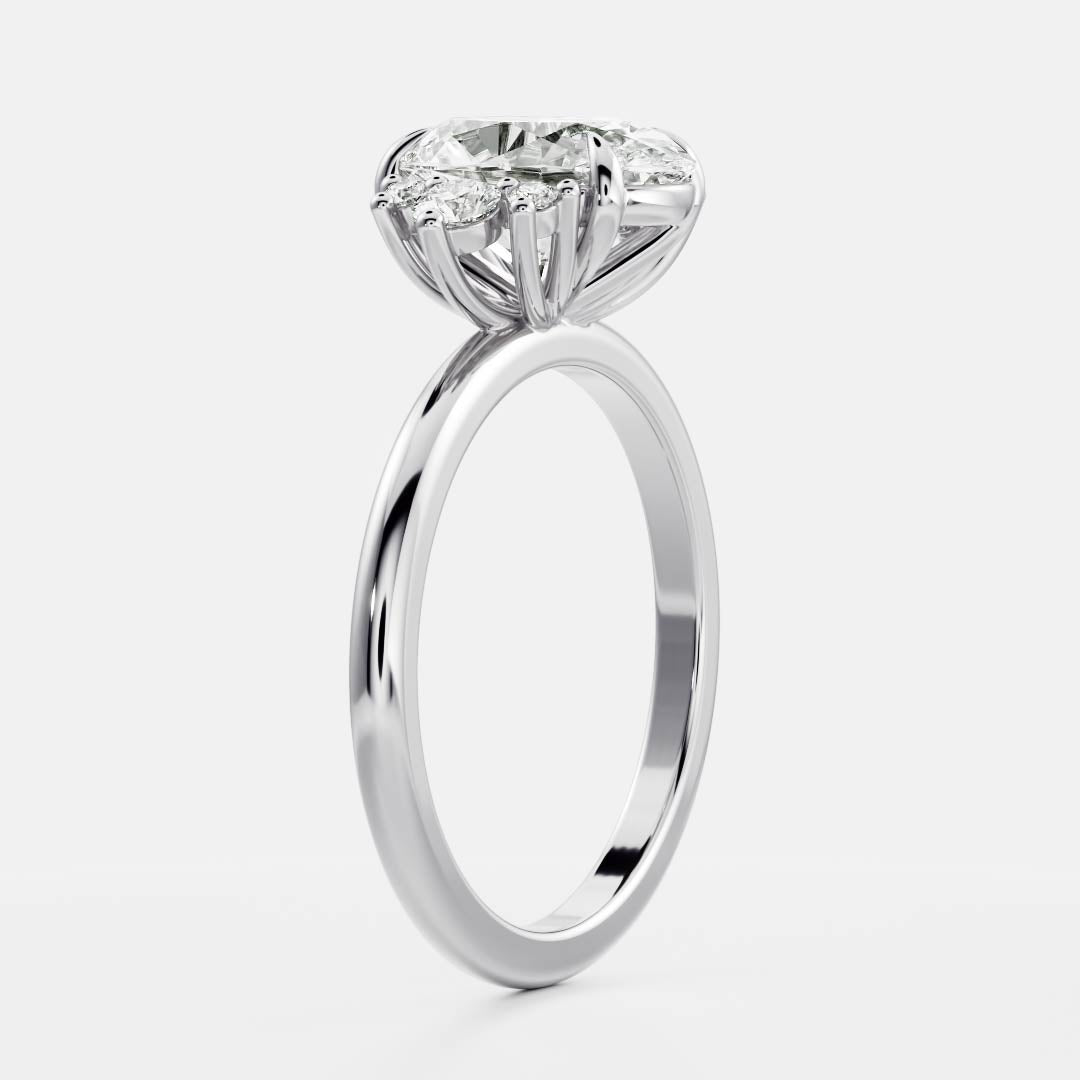 1 CT Oval Cluster Moissanite Engagement Ring