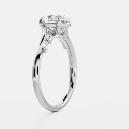 1 CT Oval Cluster Moissanite Engagement Ring