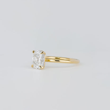 1.47 CT Elongated Cushion Solitaire Moissanite Engagement Ring
