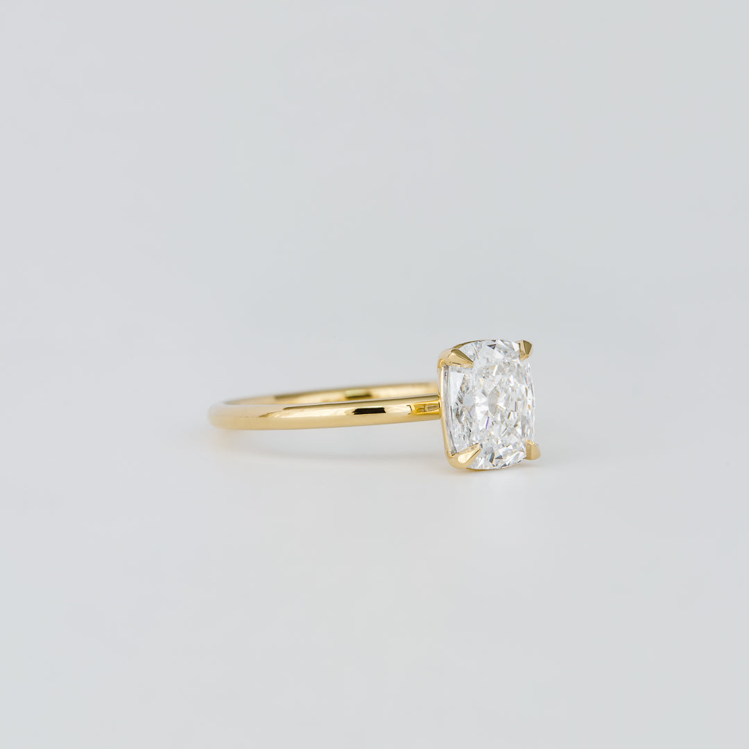 1.47 CT Elongated Cushion Solitaire Moissanite Engagement Ring