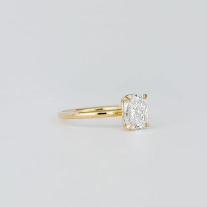 1.47 CT Elongated Cushion Solitaire Moissanite Engagement Ring