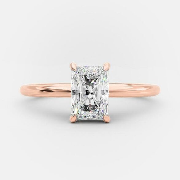 1.04 CT Radiant Solitaire Moissanite Engagement Ring