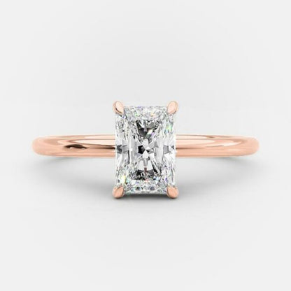 1.04 CT Radiant Solitaire Moissanite Engagement Ring