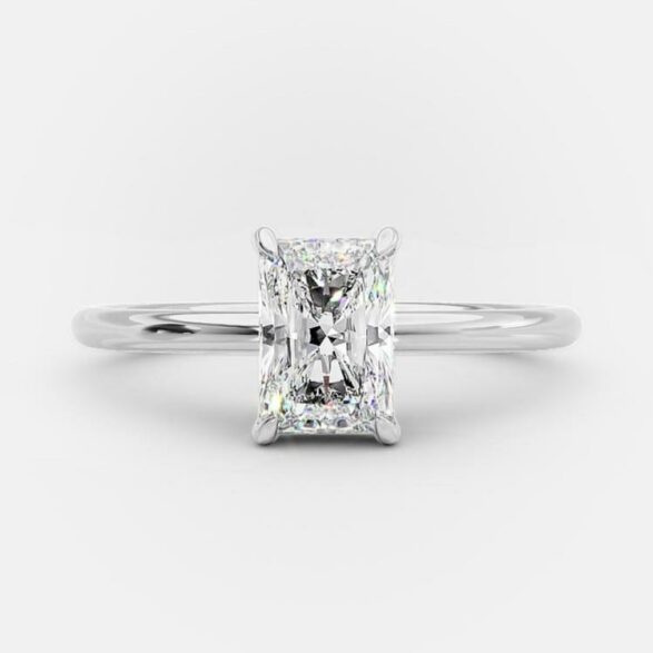 1.04 CT Radiant Solitaire Moissanite Engagement Ring