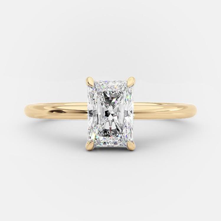 1.04 CT Radiant Solitaire Moissanite Engagement Ring