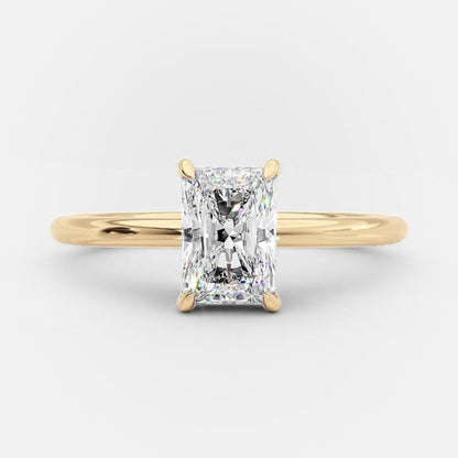 1.04 CT Radiant Solitaire Moissanite Engagement Ring
