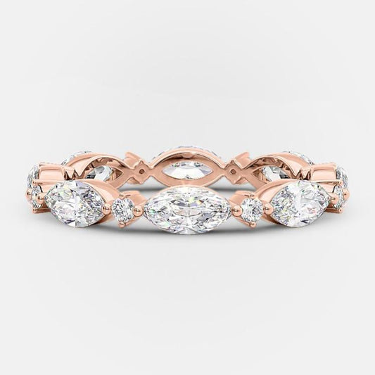 0.5 TCW Marquise & Round Full Eternity Moissanite Wedding Band