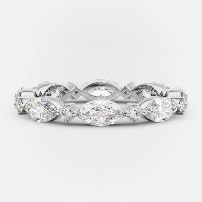 0.5 TCW Marquise & Round Full Eternity Moissanite Wedding Band