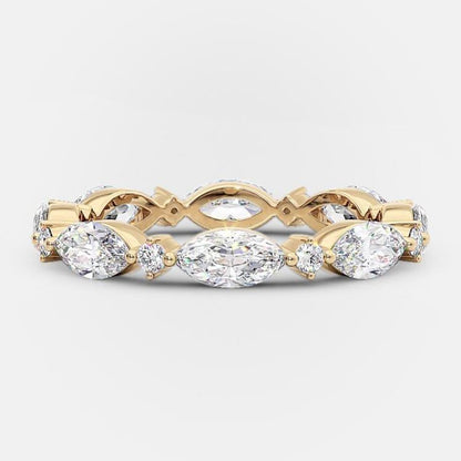 0.5 TCW Marquise & Round Full Eternity Moissanite Wedding Band