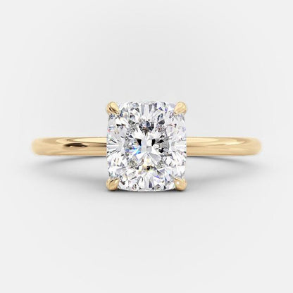 2.7 CT Elongated Cushion Solitaire Moissanite Engagement Ring