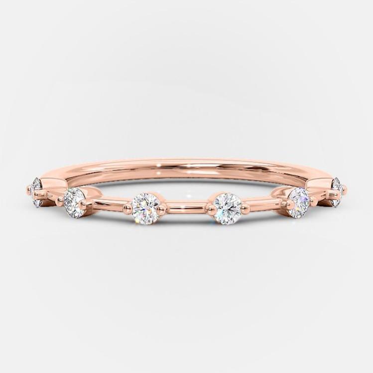 0.3 TCW Round Dainty Moissanite Wedding Band