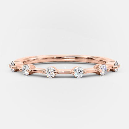 0.3 TCW Round Dainty Moissanite Wedding Band