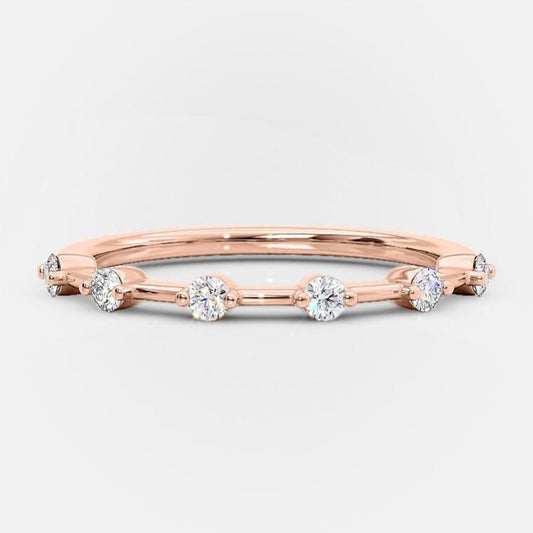0.3 TCW Round Dainty Moissanite Wedding Band