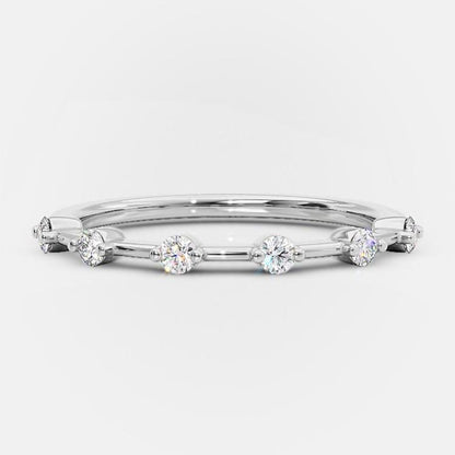 0.3 TCW Round Dainty Moissanite Wedding Band