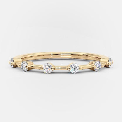 0.3 TCW Round Dainty Moissanite Wedding Band